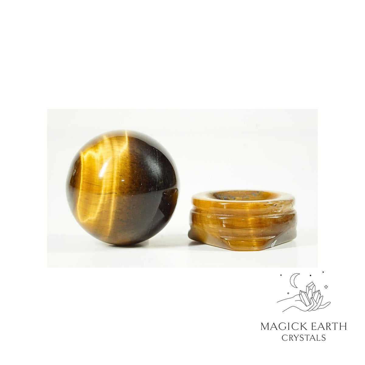  Natural Tiger Eye crystal sphere view b