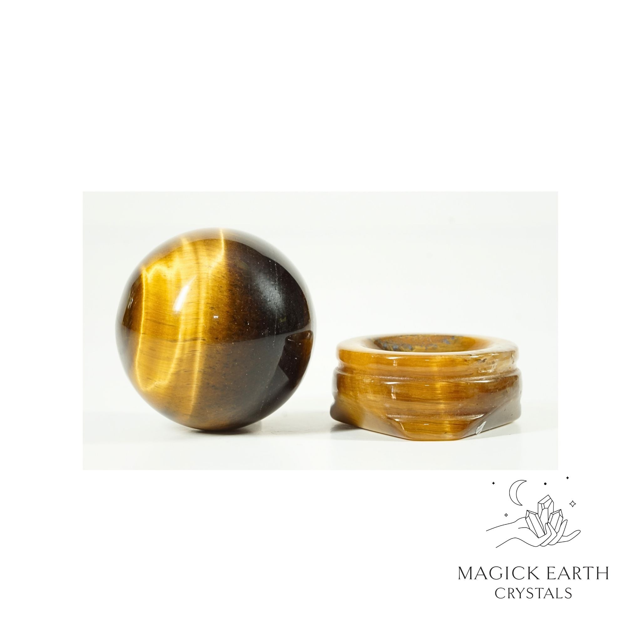  Natural Tiger Eye crystal sphere view b