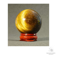 Natural Tiger Eye crystal sphere 43mm view b