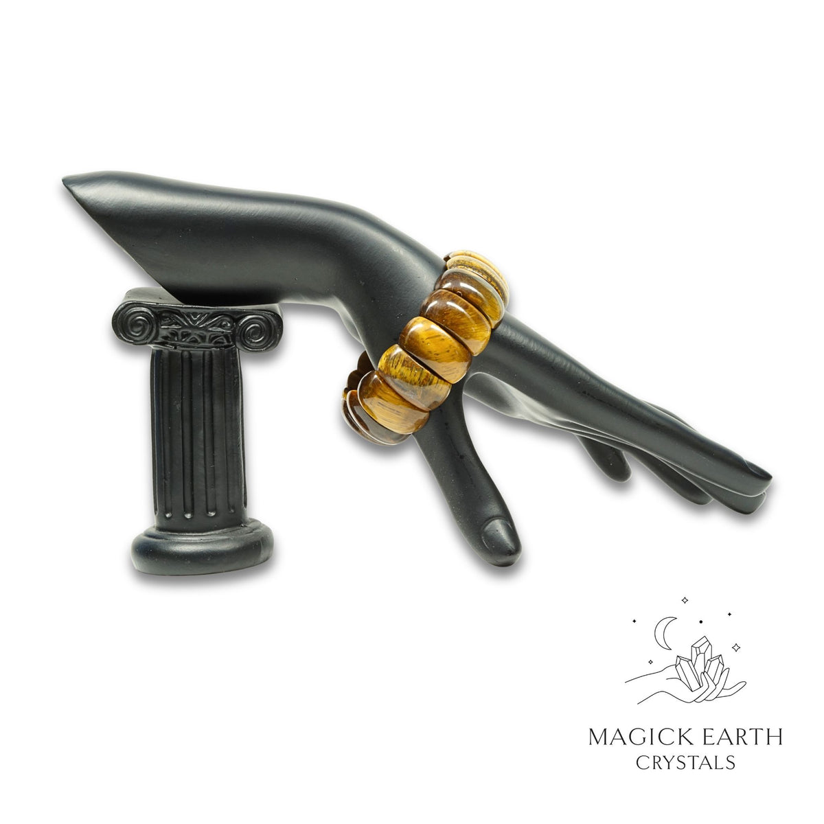 Natural Tiger Eye crystal statement bracelet view a