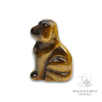Natural Tiger Eye crystal dog figurine view b