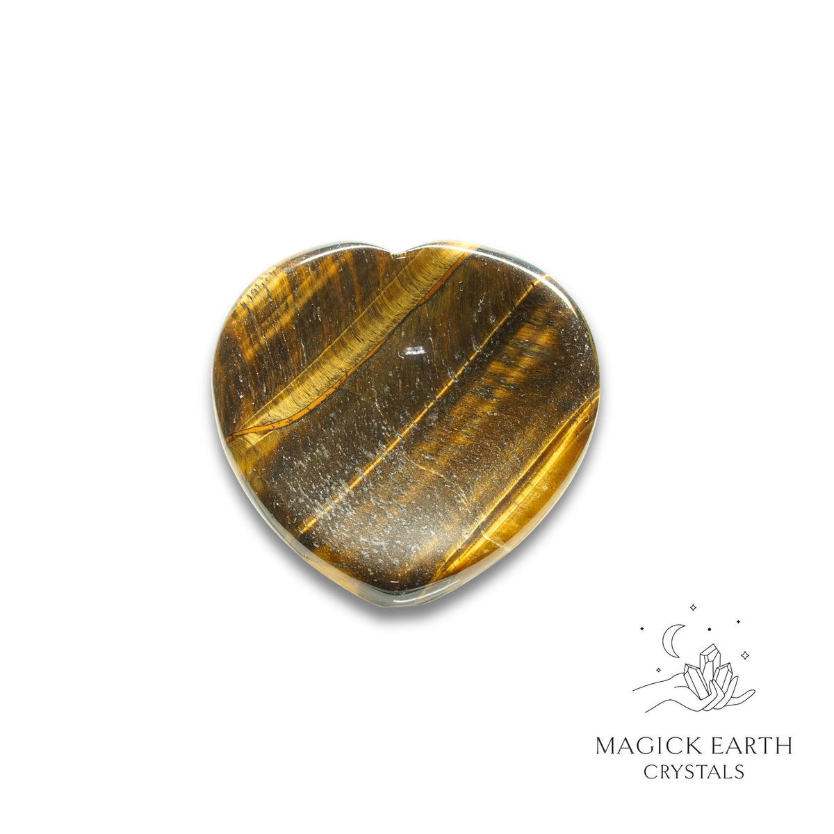 Natural Tiger Eye heart thumb stone view a