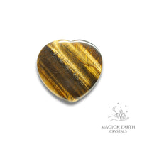 Natural Tiger Eye heart thumb stone view b