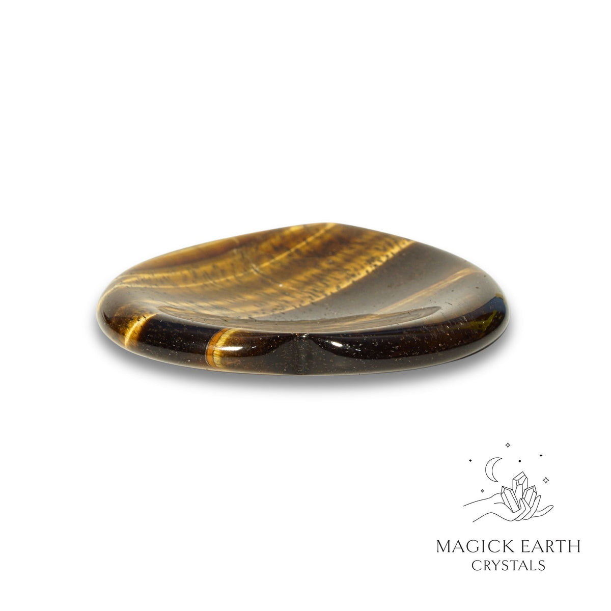 Natural Tiger Eye heart thumb stone view c