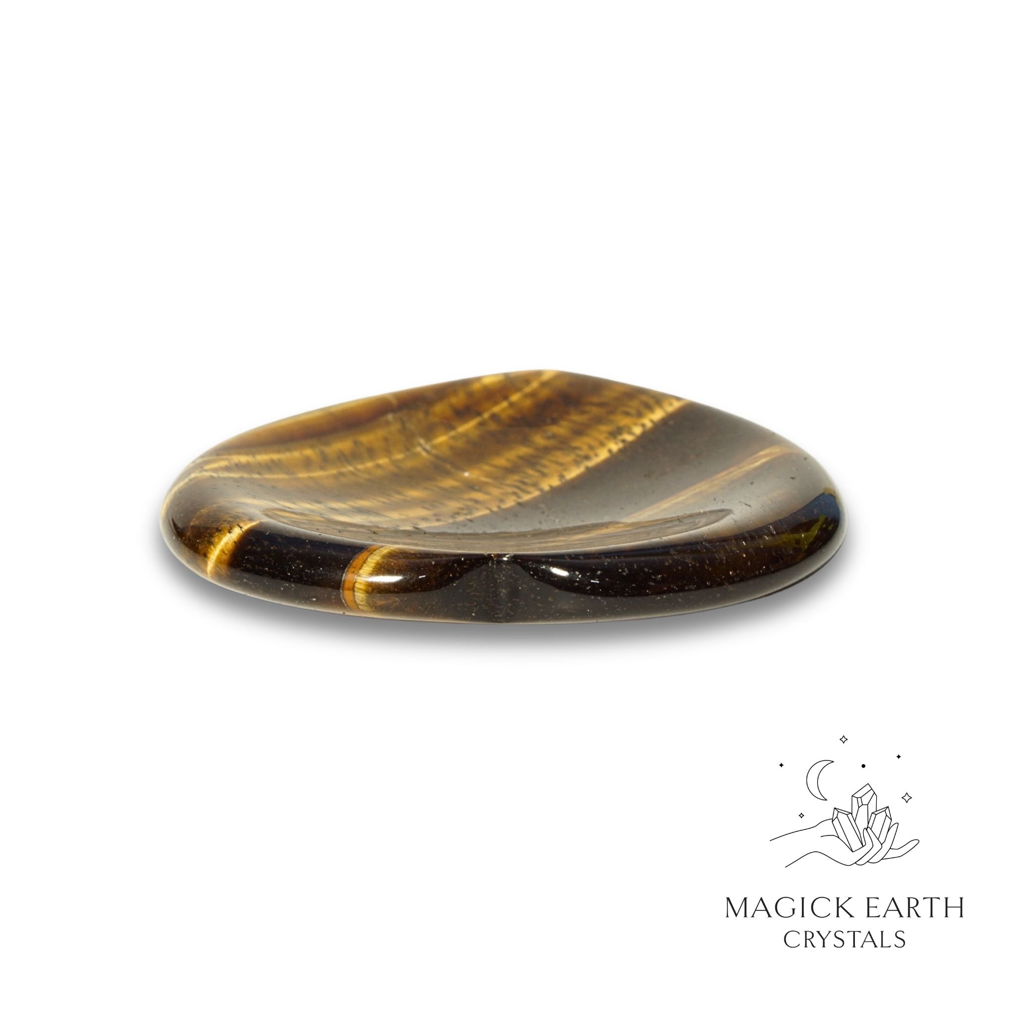 Natural Tiger Eye heart thumb stone view c