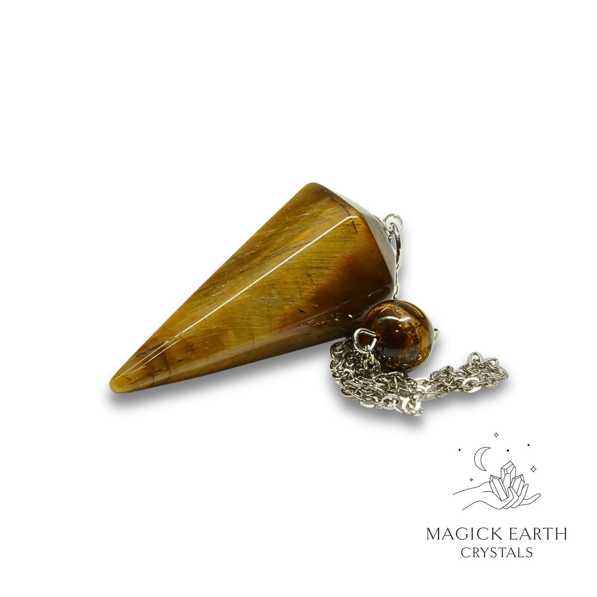Tiger Eye Large Cone Pendulum For Confident Courage