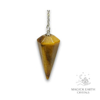 Tiger Eye Large Cone Pendulum For Confident Courage