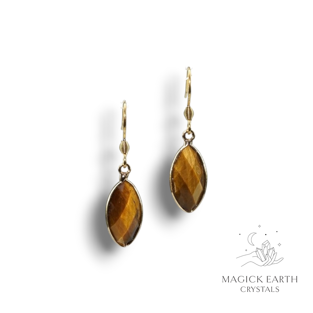 Tiger Eye Marquise Earrings  For Confident Courage