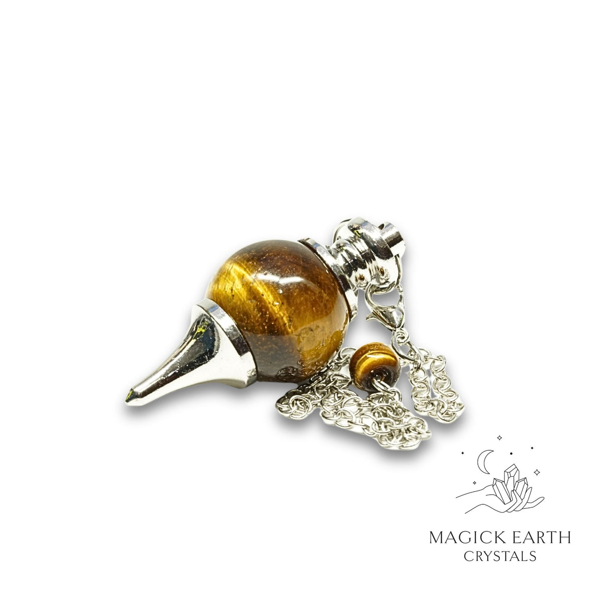 Tiger Eye Sphere Pendulum for Confident Courage 
