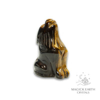 Natural Tiger Eye crystal wolf figurine view a