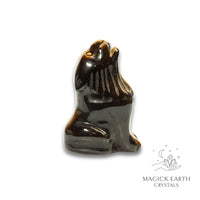 Natural Tiger Eye crystal wolf figurine view c