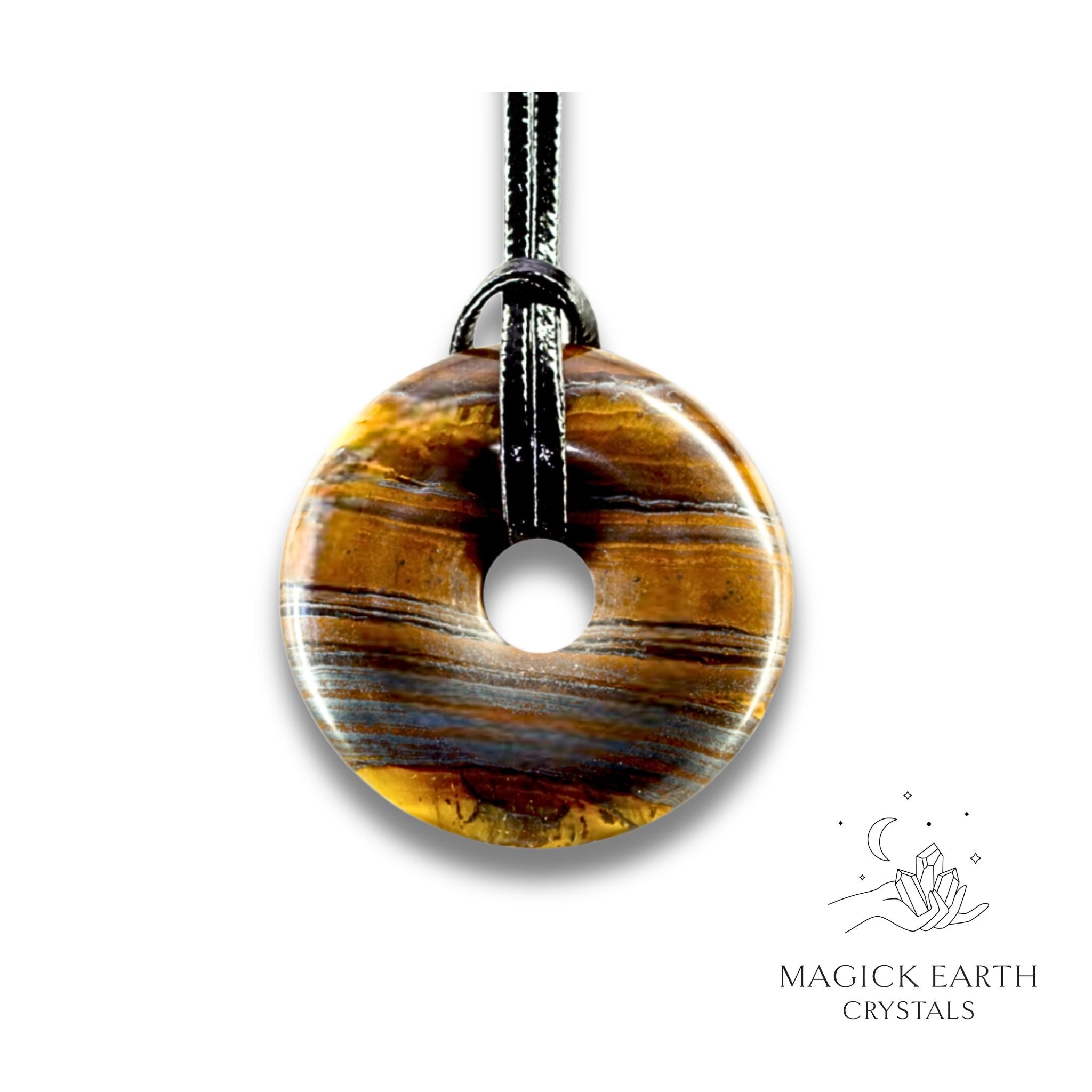 Natural Tiger Iron crystal donut