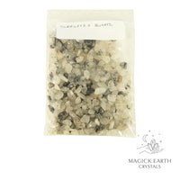 Natural Tourmalinated Quartz drilled crystal chips view b