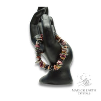 Natural Tourmaline crystal chip bracelet view c