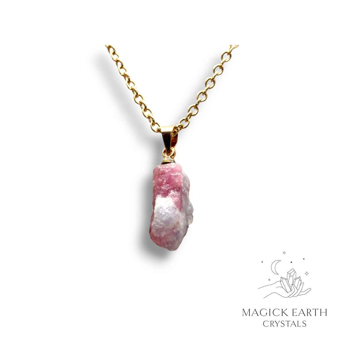  Natural Tourmaline crystal nugget pendant view b