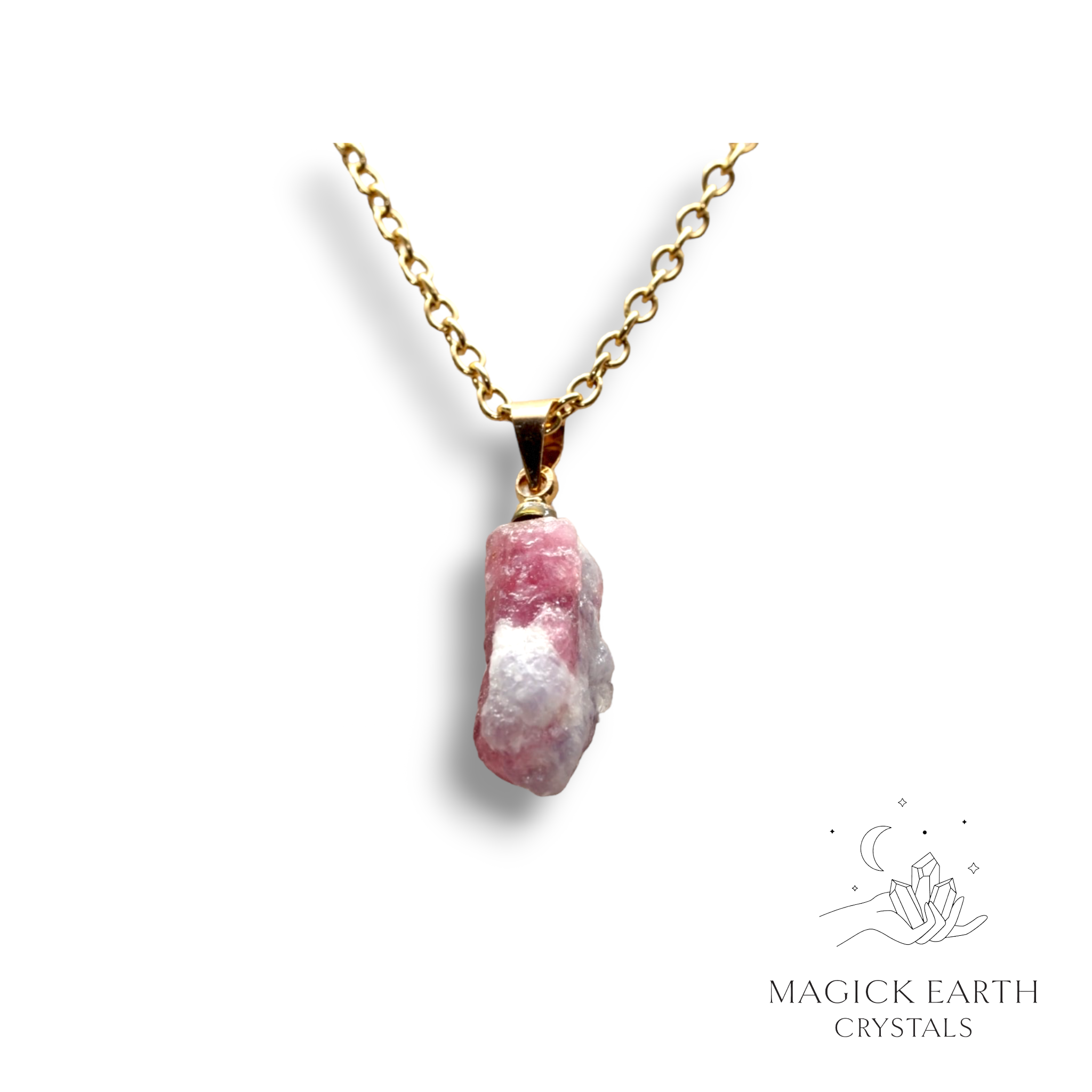  Natural Tourmaline crystal nugget pendant view b