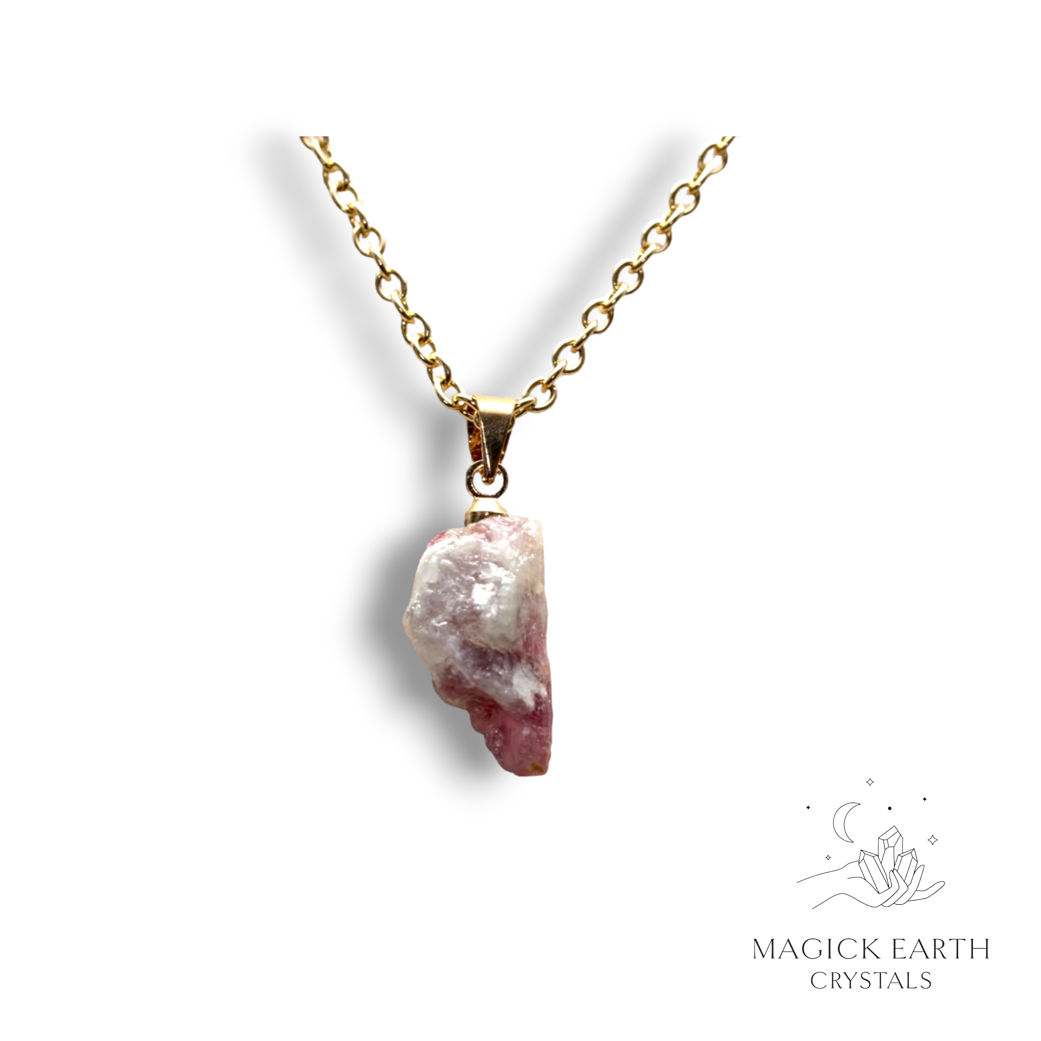  Natural Tourmaline crystal nugget pendant view c