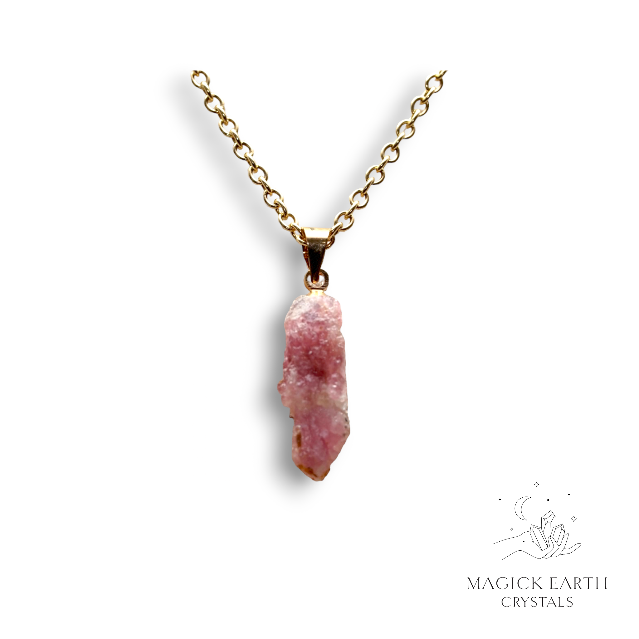  Natural Tourmaline crystal nugget pendant view d