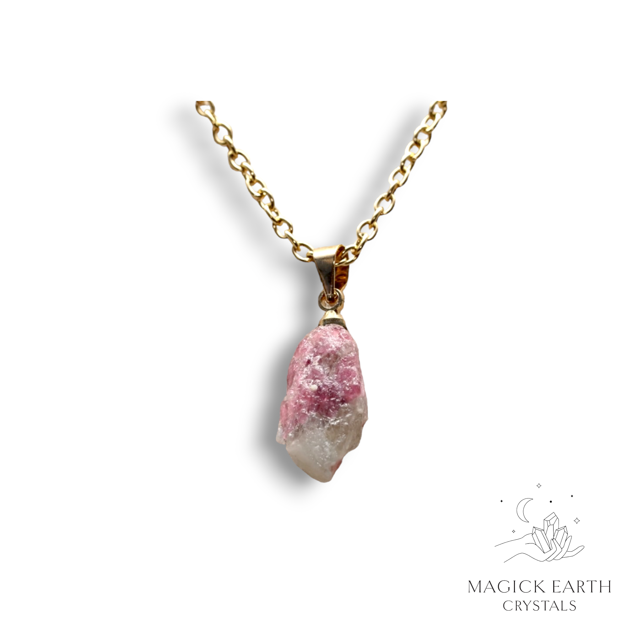  Natural Tourmaline crystal nugget pendant view f