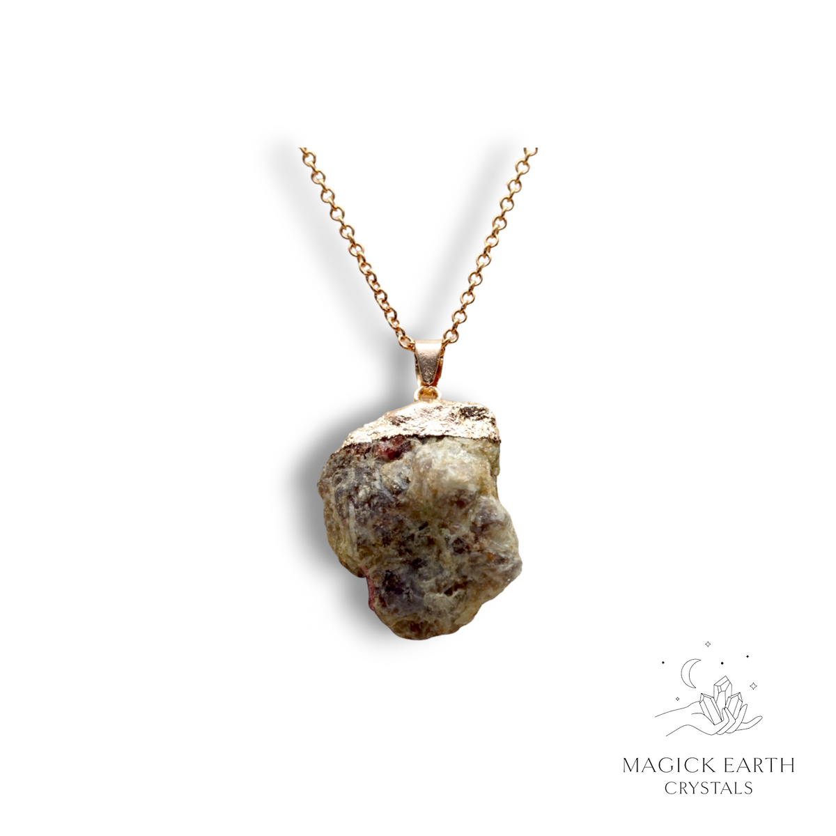  Natural Tourmaline crystal raw nugget pendant