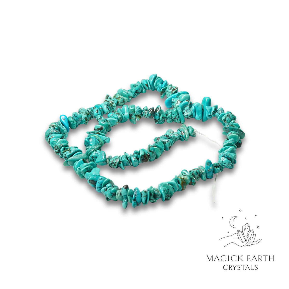 Turquoise drilled crystal chips view a