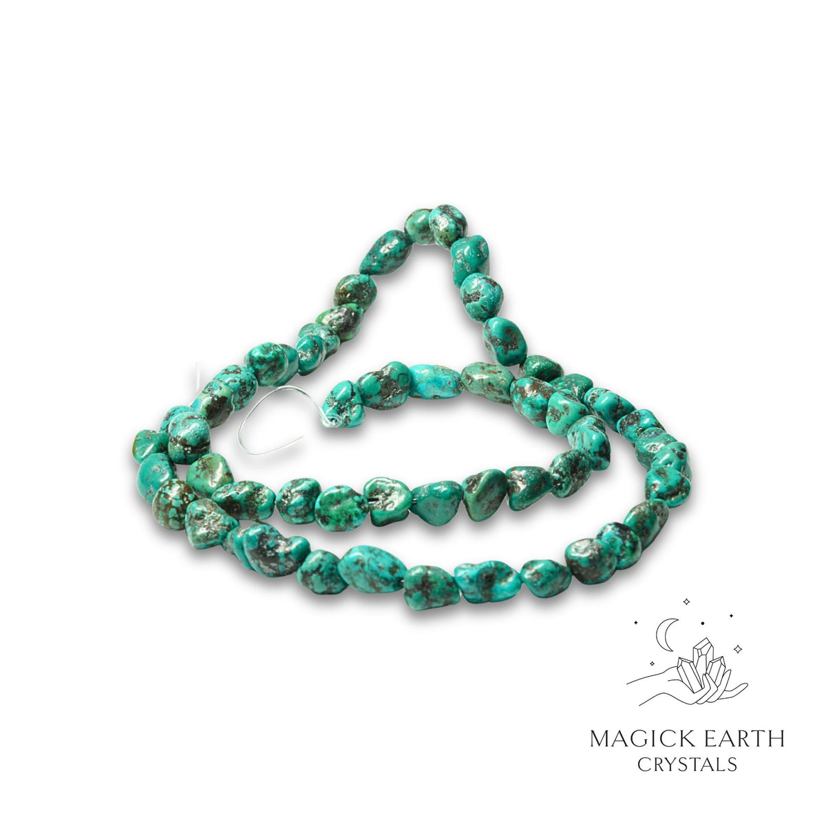 Turquoise drilled crystal nuggets view a