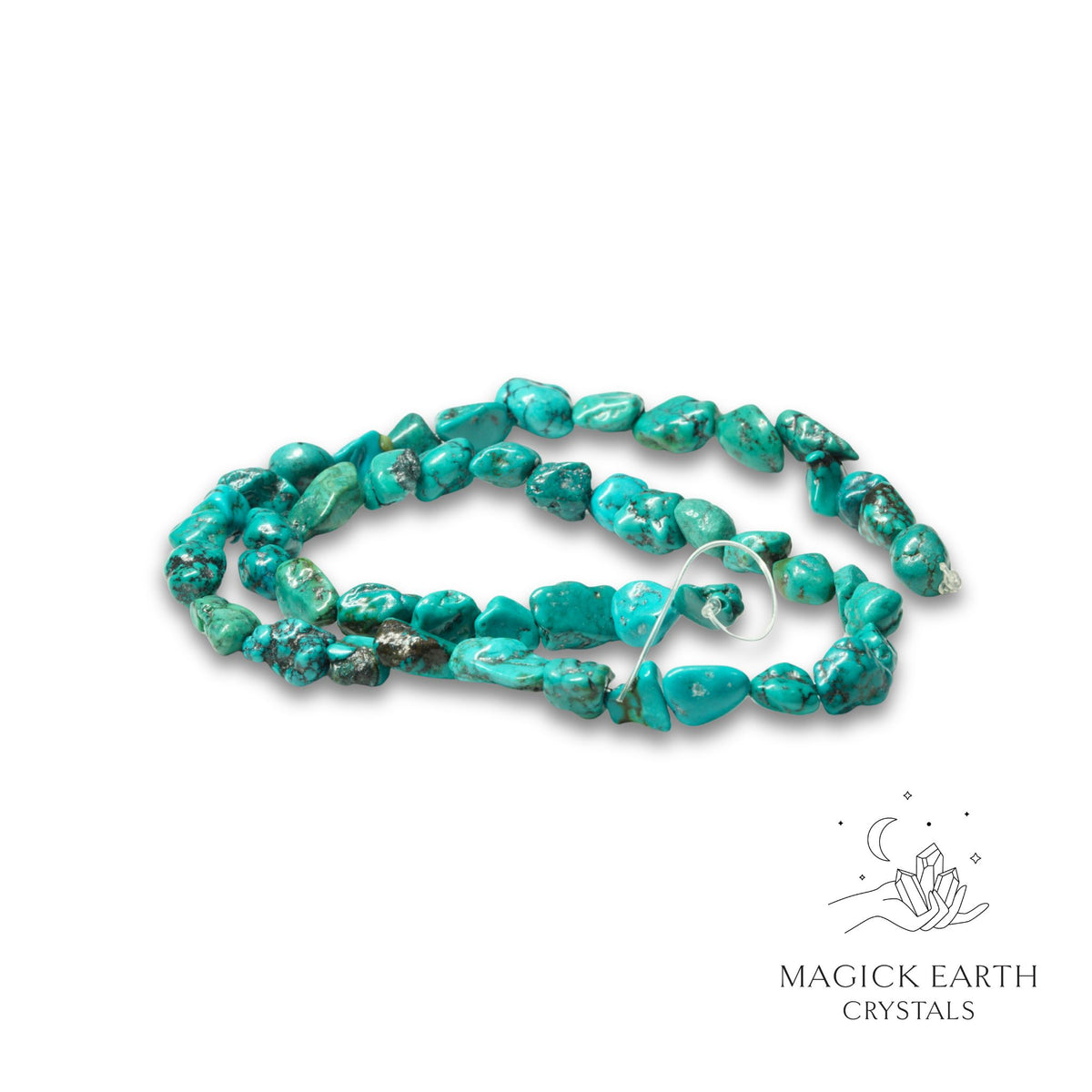 Turquoise drilled crystal nuggets view b