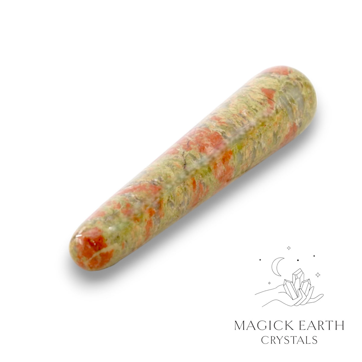 Natural Unakite crystal massage wand