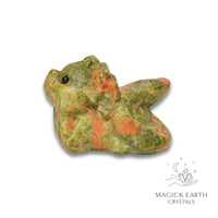 Natural Unakite crystal dragon figurine view b