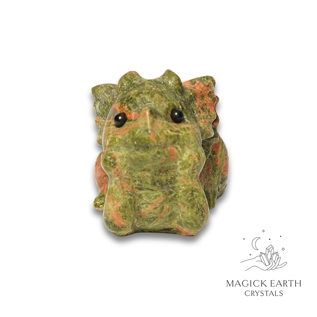 Natural Unakite crystal dragon figurine view c