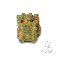 Natural Unakite crystal dragon figurine view c
