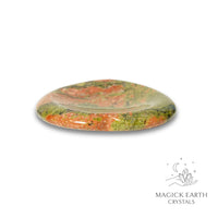Natural Unakite heart thumb stone view c