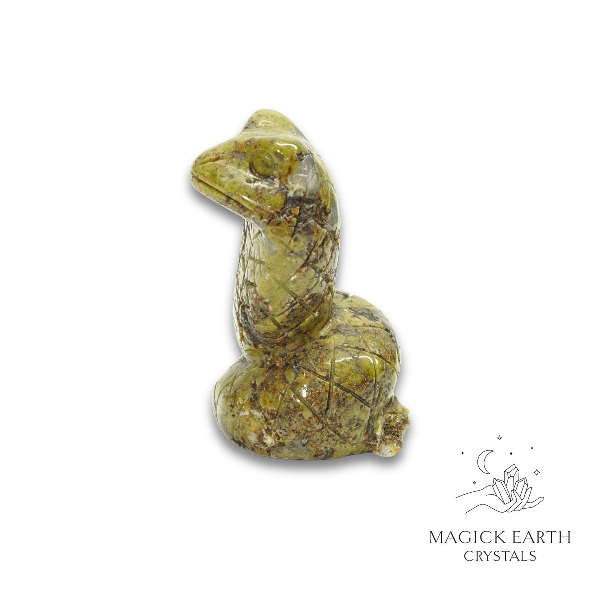 Natural Unakite snake with damaged tail