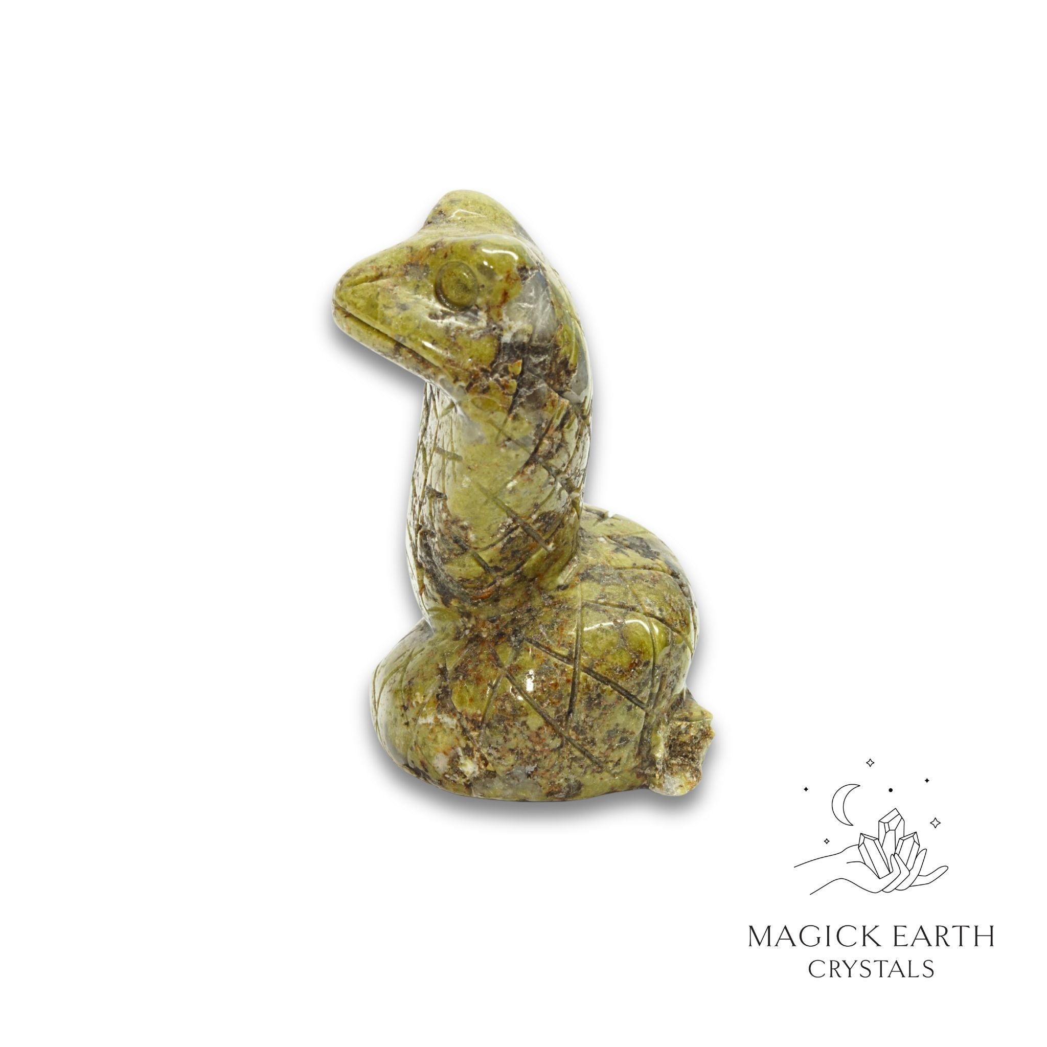 Natural Unakite snake with damaged tail