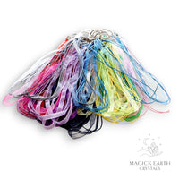Waxed cotton and organza ribbon necklace cord view b