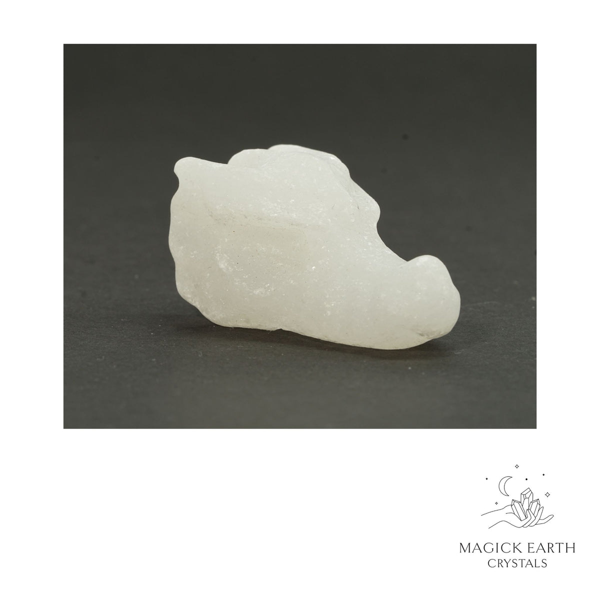 Natural White Jade crystal dragon skull view a