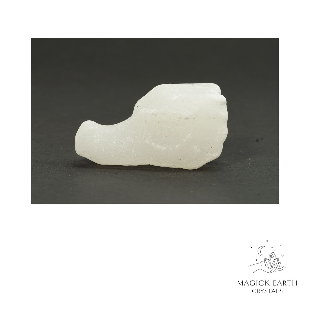 Natural White Jade crystal dragon skull view b