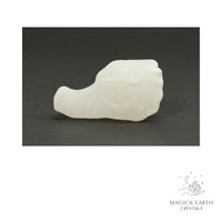 Natural White Jade crystal dragon skull view b