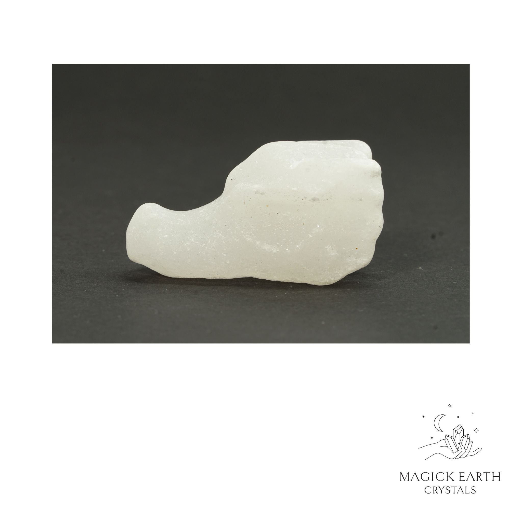 Natural White Jade crystal dragon skull view b