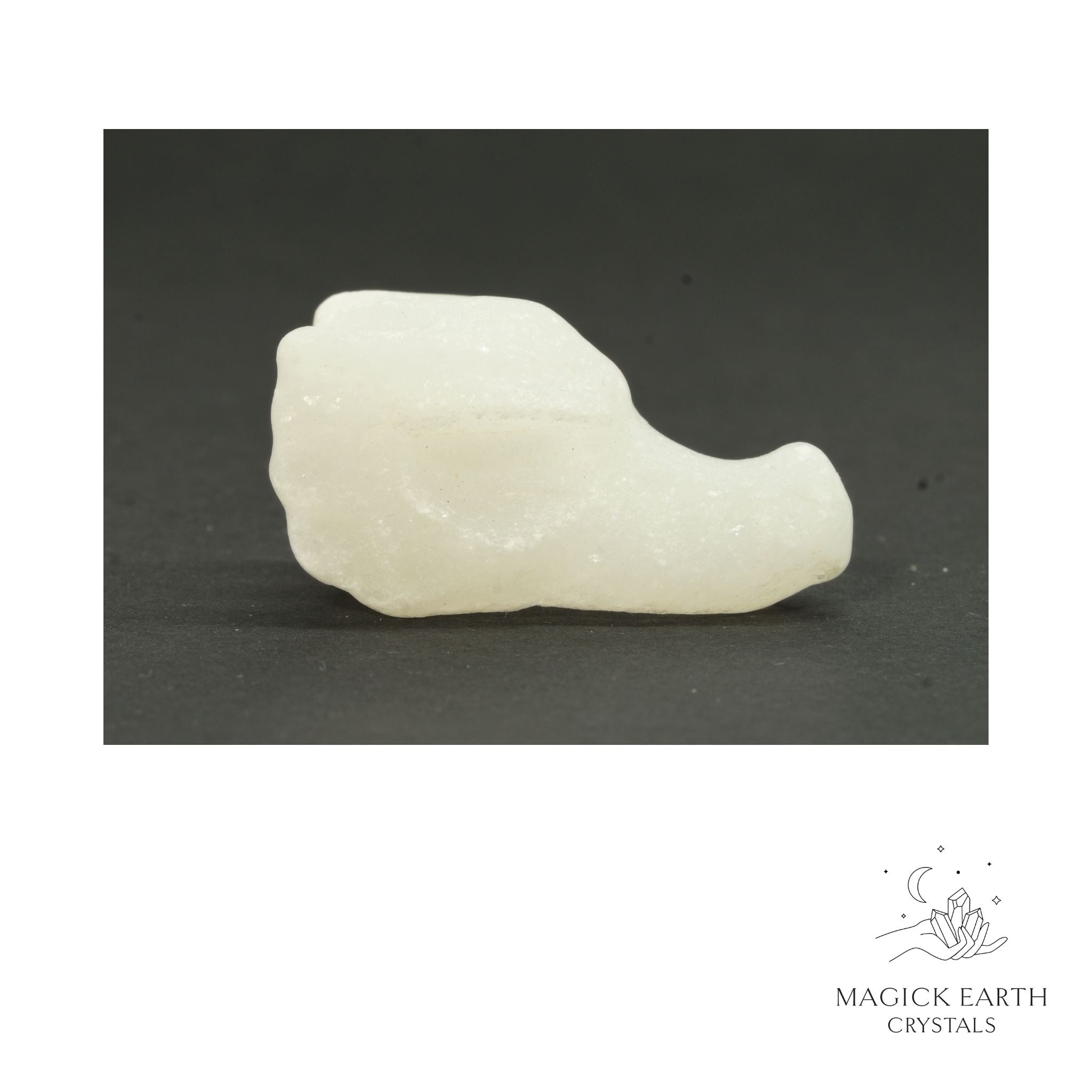 Natural White Jade crystal dragon skull view c