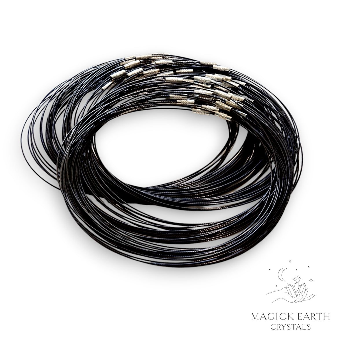 Wire Flex Choker with Platinum Finish in Black  