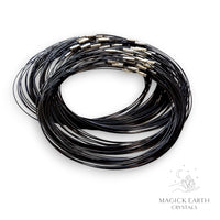 Wire Flex Choker with Platinum Findings in Black Finish