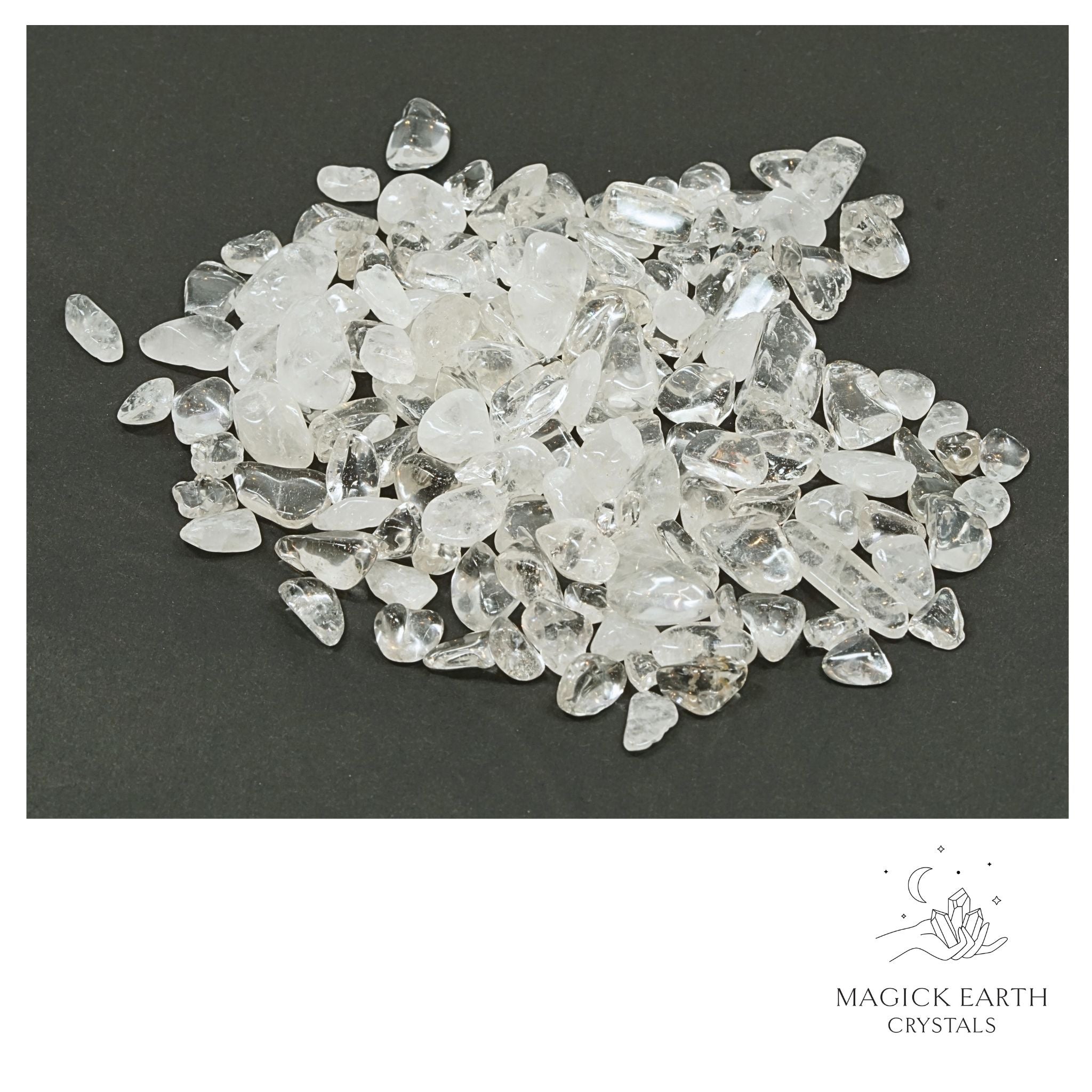 Natural x-large clear quartz crystal chips, 100g loose pile