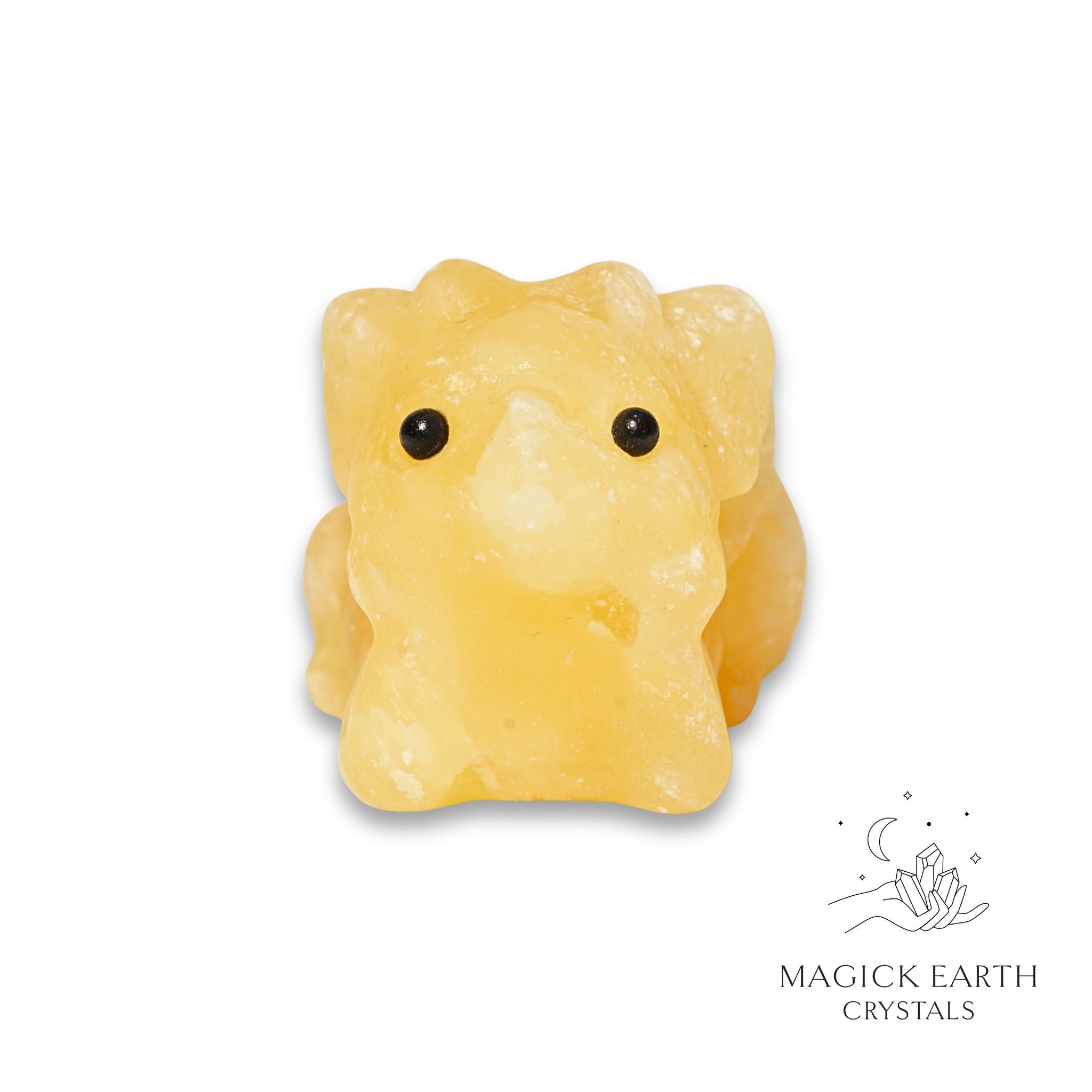 Natural Yellow Jade crystal dragon figurine view c