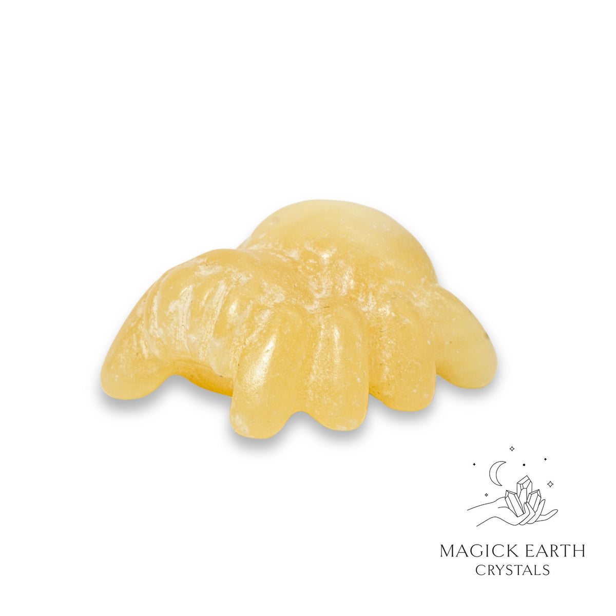 Natural Yellow Jade crystal spider figurine view a