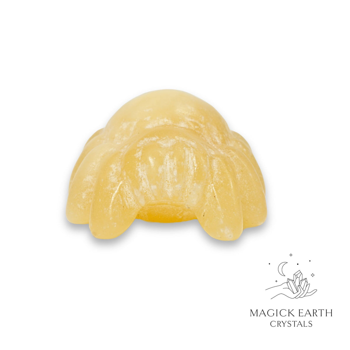 Natural Yellow Jade crystal spider figurine view b