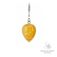 Natural Yellow Jade water drop crystal pendulum view b