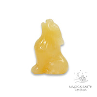 Natural Yellow Jade crystal wolf figurine view b