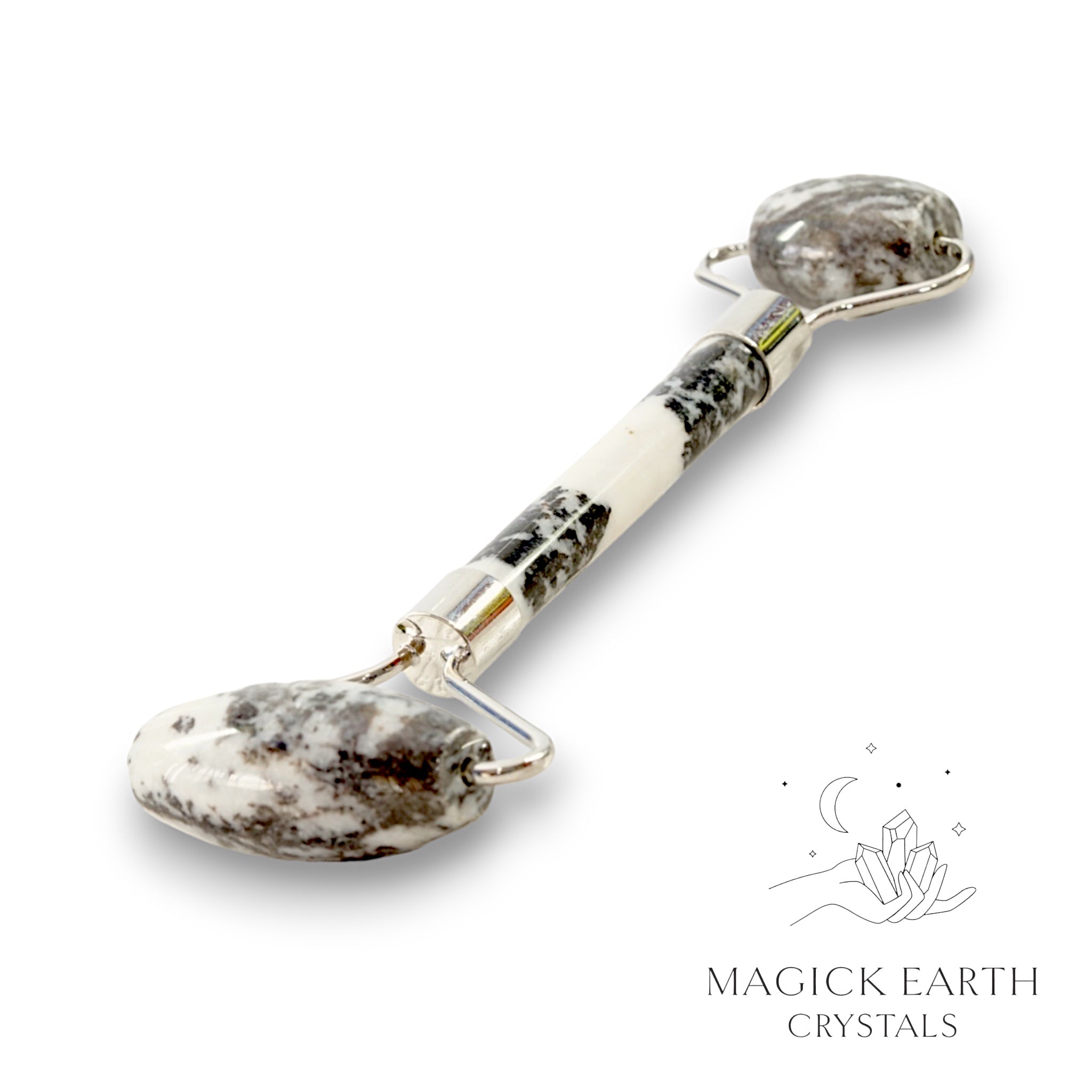 Natural Zebra Jasper crystal massage roller 