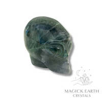 Fluorite Crystal Gemstone Carved Alien Left View